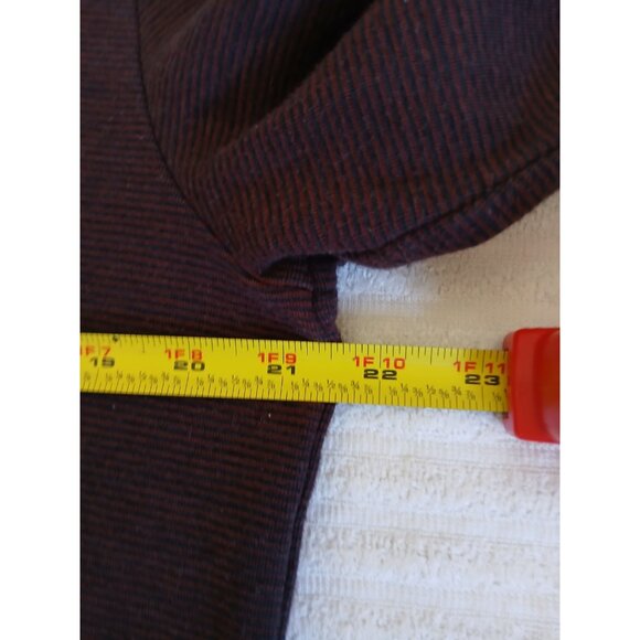 VINCE Mens Hoddie Size L/G  Burgundy Black Striped Long Sleeve Pullover - Picture 9 of 13